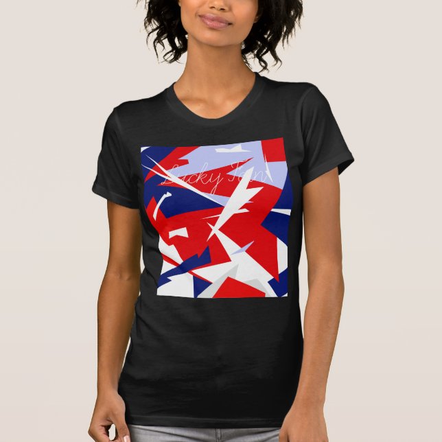Positive Vibes Red Blue White T Shirt (Framsida)