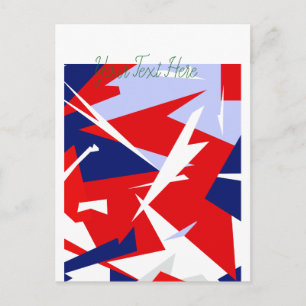 Positive Vibes Red Blue White Vykort
