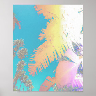 Positive Vibes Tropical Handflatan Träd Poster