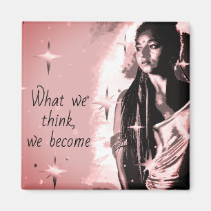 Positivitet för snyggt inspiration Message Ro Gul Magnet