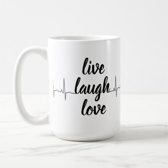 positivitet med hjälp av den här eleganten, vit mu kaffemugg (Vänster)