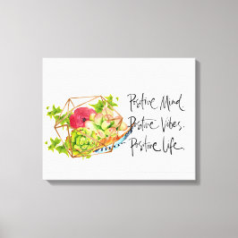 Positivitet och Succulents Canvastryck