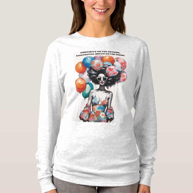 Positivitet på utsidan - roligt t shirt (Framsida)