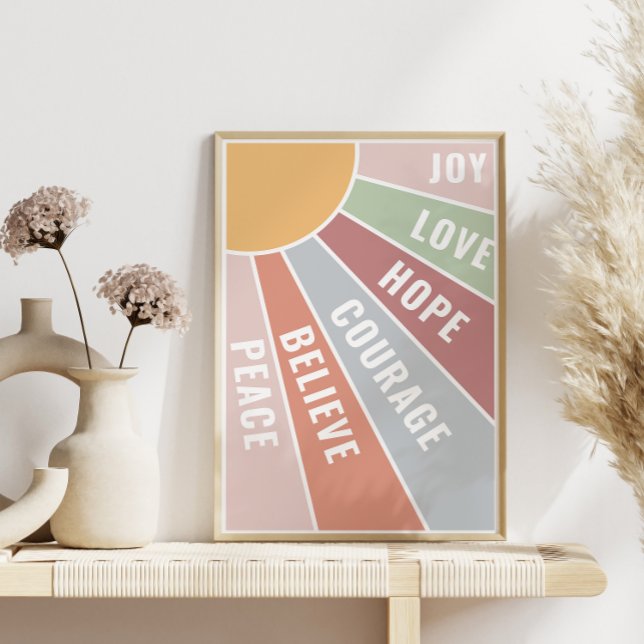Positivitet Poster Kärlek Joy Cours och Hope (Skapare uppladdad)