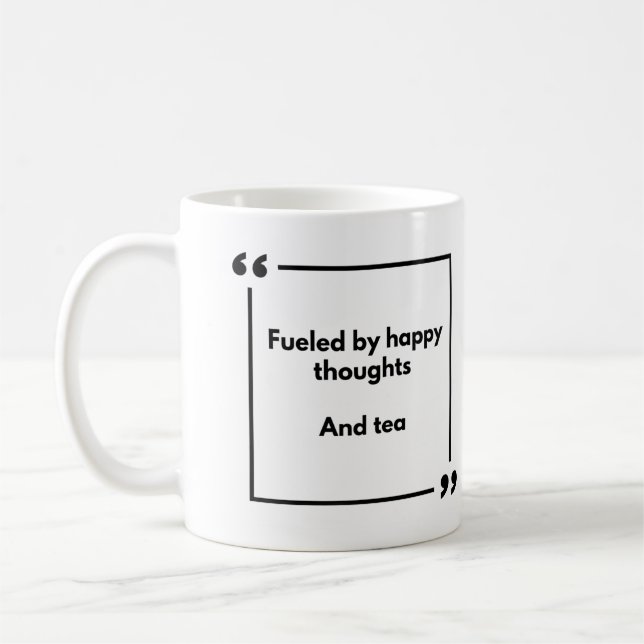 Positivitetsmugg - driven av glada tankar och te kaffemugg (Vänster)