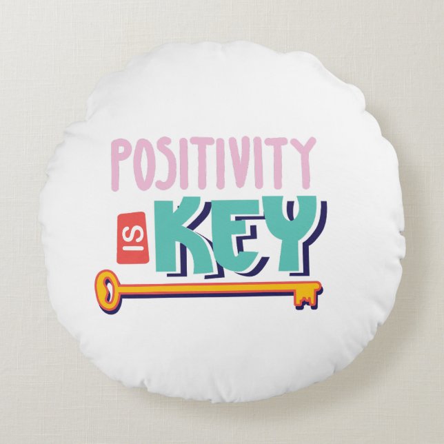 positivity is the key design  rund kudde (Framsidan)