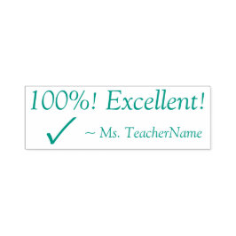 Positivt 100 %! Utmärkt!" Lärare Rubber Frimärke Självfärgande Stämpel