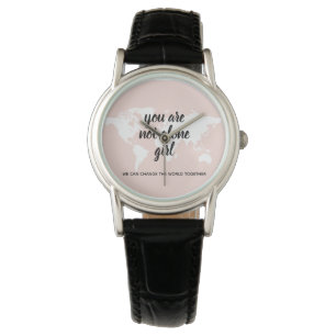 Positivt att du inte är Ensam Girl Motivation Cita Armbandsur