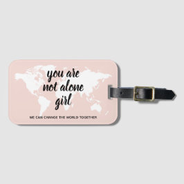 Positivt att du inte är Ensam Girl Motivation Cita Bagagebricka