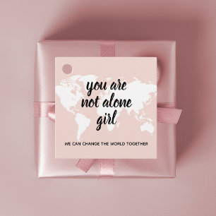 Positivt att du inte är Ensam Girl Motivation Cita Gåvor Etiketter