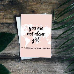 Positivt att du inte är Ensam Girl Motivation Cita Julkort