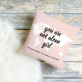 Positivt att du inte är Ensam Girl Motivation Cita Kudde