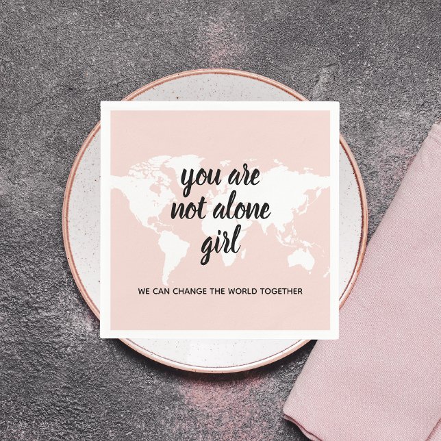 Positivt att du inte är Ensam Girl Motivation Cita Pappersservett (Skapare uppladdad)