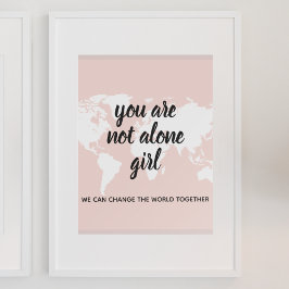 Positivt att du inte är Ensam Girl Motivation Cita Poster