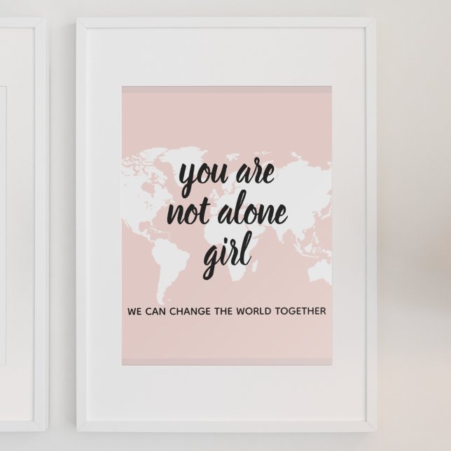 Positivt att du inte är Ensam Girl Motivation Cita Poster (Skapare uppladdad)