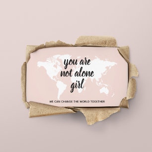 Positivt att du inte är Ensam Girl Motivation Cita Visitkort