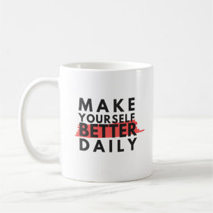 Positivt attityder som motiverar ord kaffemugg
