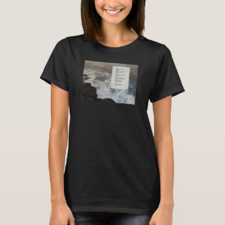 Positivt budskap med naturlig havslandskapsfoto t shirt