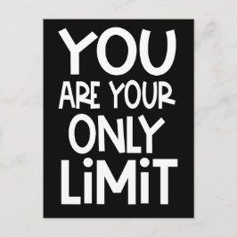 Positivt citat Du Är Din Enda Begränsning Vit Svar Vykort