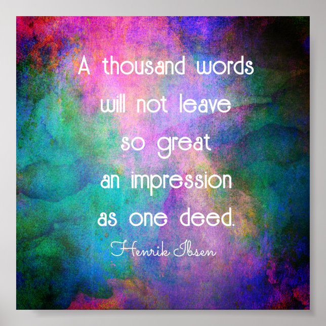 Positivt citat i tusental ord turkos & lila poster (Framsidan)