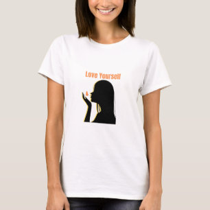 Positivt citat "Kärlek Yourself" - motivationskvin T Shirt