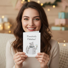 Positivt fantastisk rolig katt hälsning kort
