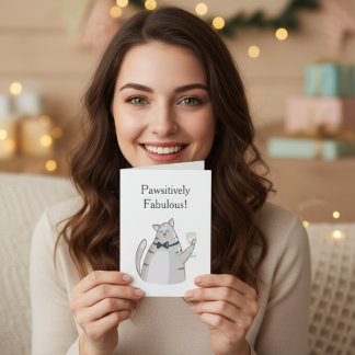Positivt fantastisk rolig katt hälsning kort