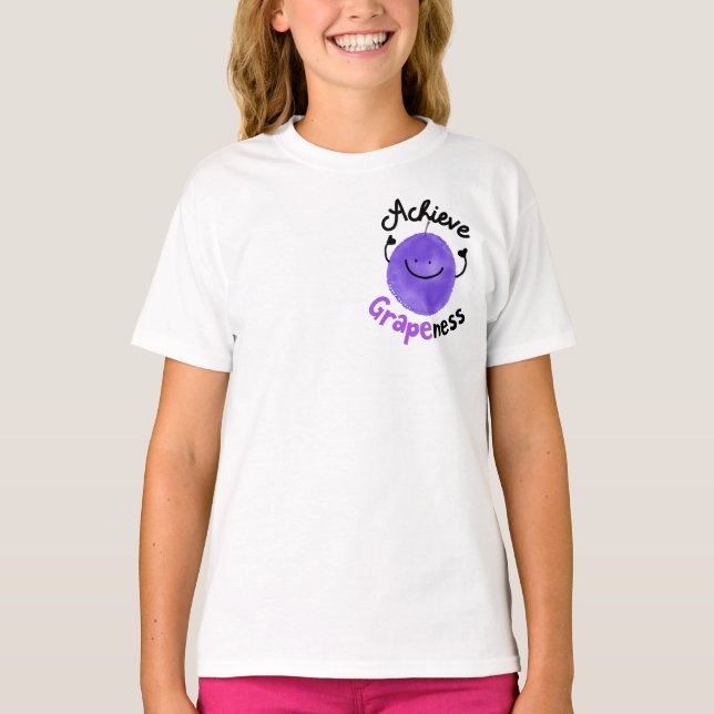 Positivt Grape Pun - uppnå grafik T-shirt (Framsida)