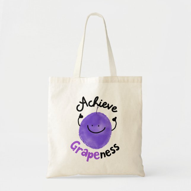 Positivt Grape Pun - uppnå grafik Tygkasse (Framsidan)