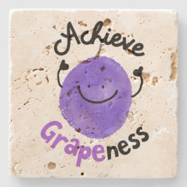 Positivt Grape Pun - uppnå grafik Underlägg Sten