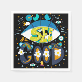 Positivt inspirerande citat: vibrerande svart somm pappersservett