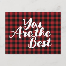 Positivt julbudskap rött  vykort