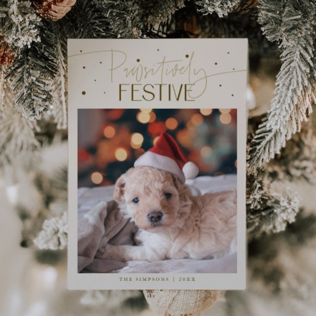 Positivt Julhund Foto Kräm Jul  Julkort (Skapare uppladdad)