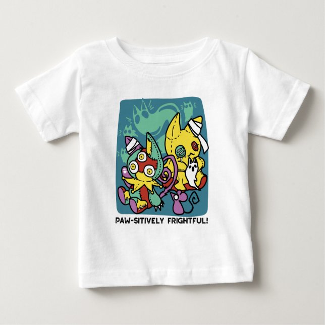 Positivt läskigt | Monstrosa Katter Halloween  T Shirt (Framsida)