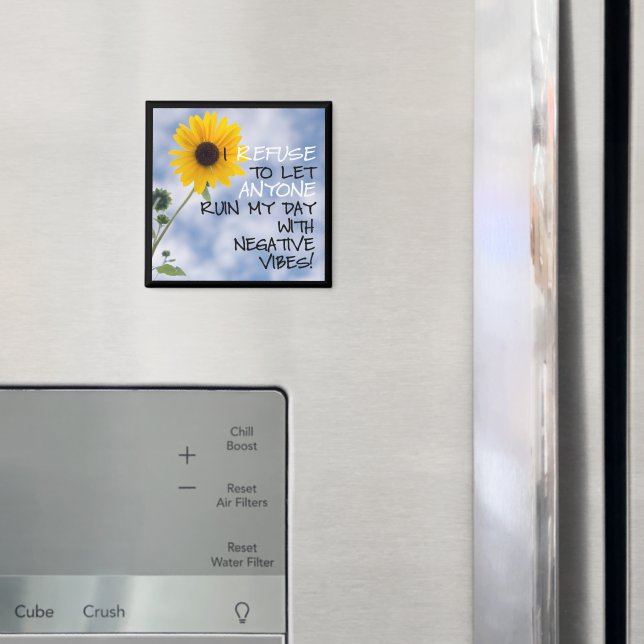 Positivt med solros och Himlar-foto Magnet (In Situ (Fridge))