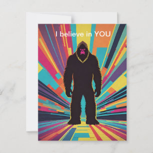 Positivt meddelande om Bigfoot Retro Future Dimens Vykort