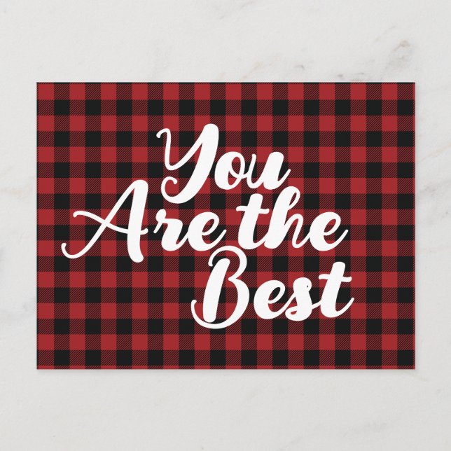 Positivt meddelande Röd jul Vykort (Framsida)