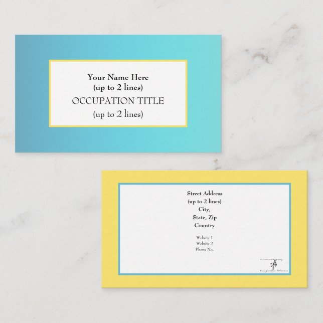 Positivt nedåt i kusten visitkort (Fram/baksida)