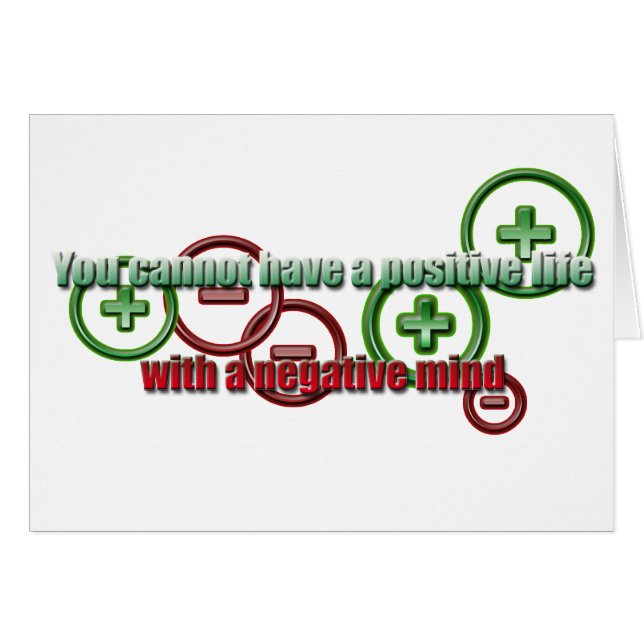 Positivt Negativt livsinne Hälsningskort (Framsidan Horizontal)