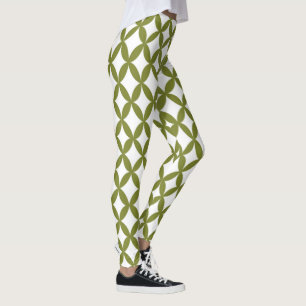 Positivt och Negativt Oliv grönt utrymme Leggings