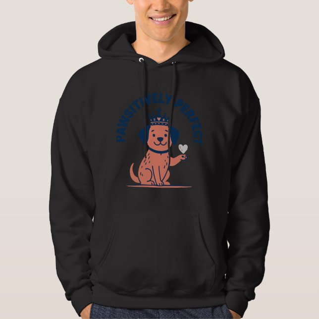 Positivt perfekt valp kärlek brevpapper hoodie (Framsida)