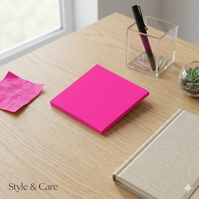 Positivt Rosa Enkel 3" Fyrkant Post-it Block (Positively Pink Simple 3 Square Post-it Notes)