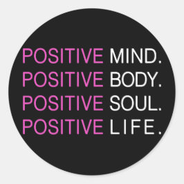 Positivt sinne Body Soul Life Runt Klistermärke