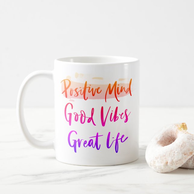 Positivt sinne. Bra vibrationer. Stort liv Kaffemugg (Med munk)