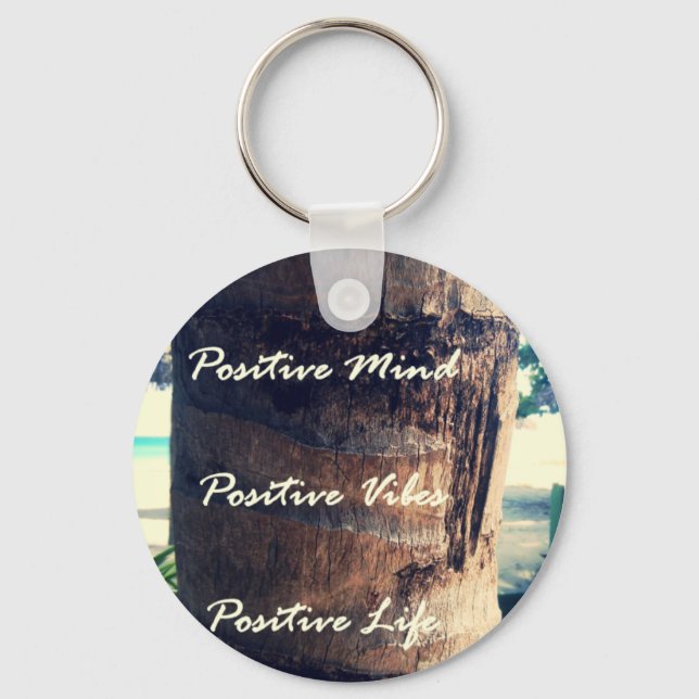 Positivt sinne, positiv vibe, positiv livstid nyckelring (Framsida)