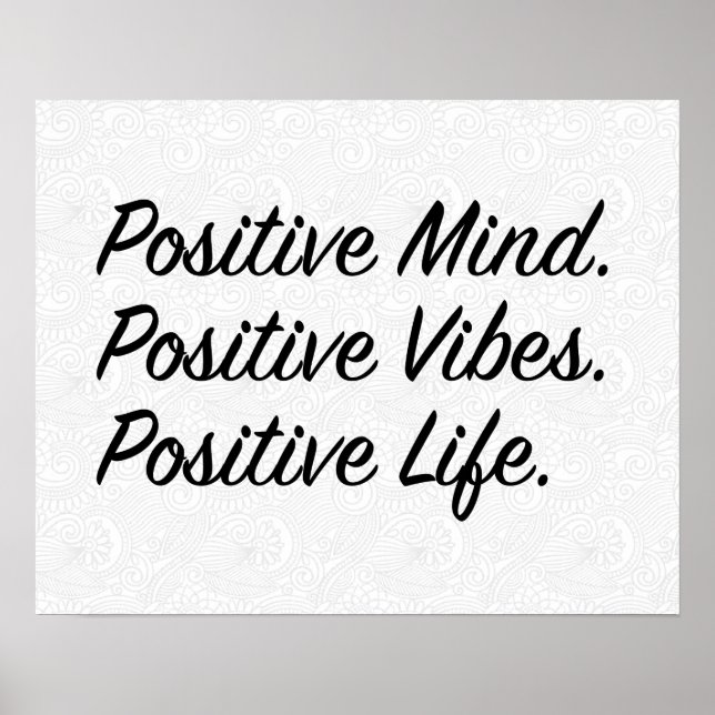 Positivt sinne. Positiv vibes. Positivt liv. Poster (Framsidan)