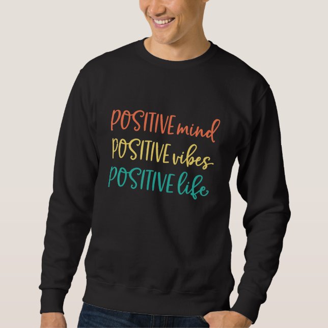 Positivt sinne, positiva vibes positiva sinne - ha lång ärmad tröja (Framsida)