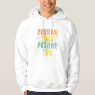 Positivt sinne positivt liv blomster typografi hoodie