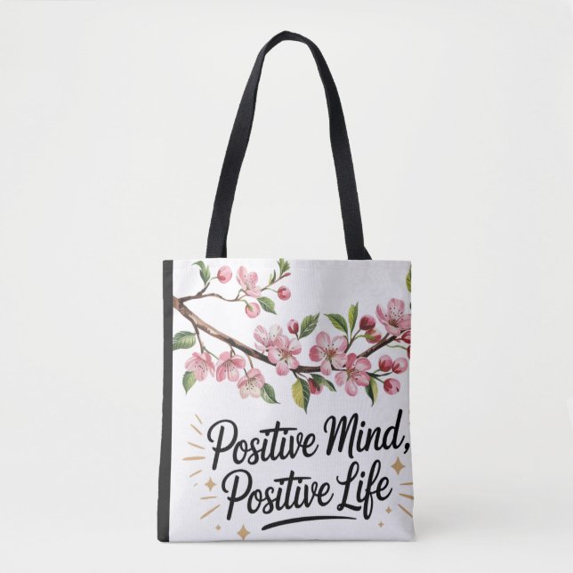 Positivt sinne, positivt liv - inspirerande Flora Tygkasse (Framsida)
