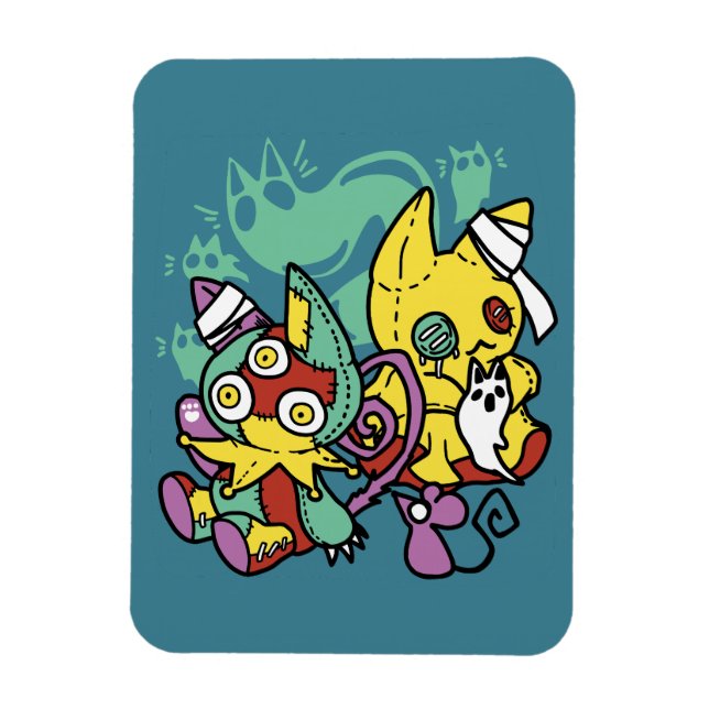 Positivt skrämmande | Monstrosa katter Halloween  Magnet (Vertikal)